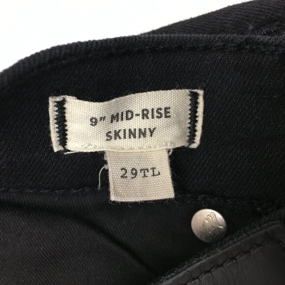 Madewell Women's Black Jeans 9" Mid Rise Skinny size 29T length 33" - Picture 3 of 9